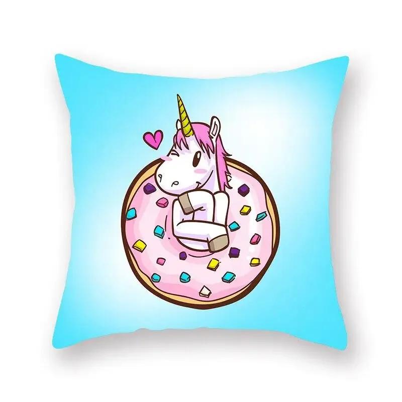 Einhorn-Print Kissenbezug Partydekoration Geburtstag Pfirsichhaut Kissenbezug