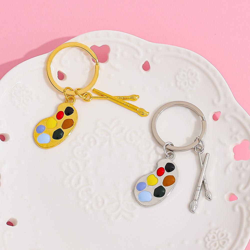 Mode Palette Schlüsselanhänger Malwerkzeuge Pinsel Schlüsselanhänger Autoschlüsselanhänger Damen Kind Malkurs Maler Geschenk Schlüsselanhänger