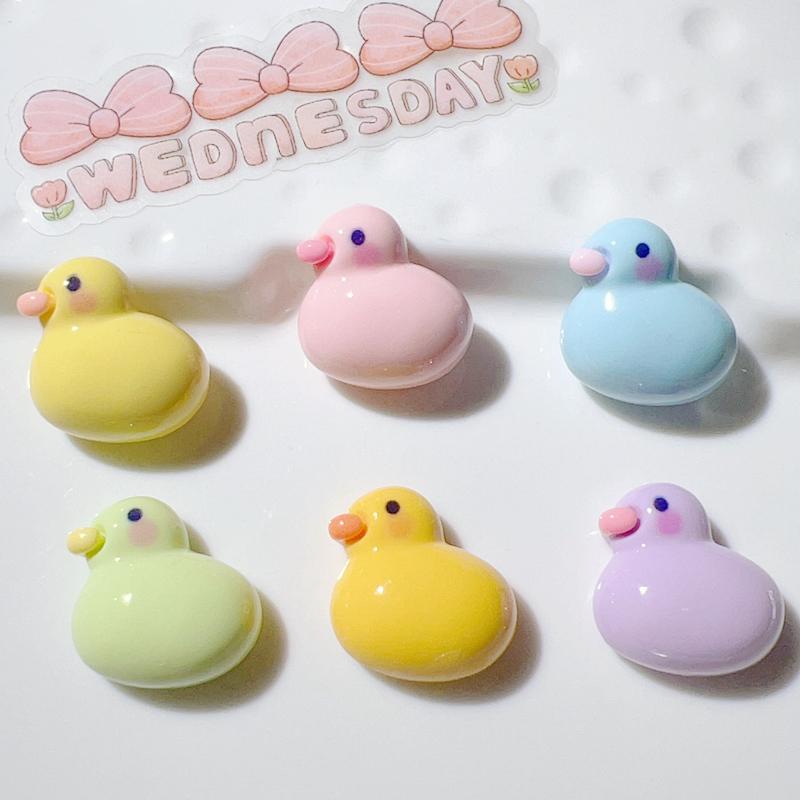 

10 Pcs New Mini Cartoon Animal Macaron Cute Duck Resin Scrapbook Diy Jewelry Wedding Hairpin Decorate Accessories A96
