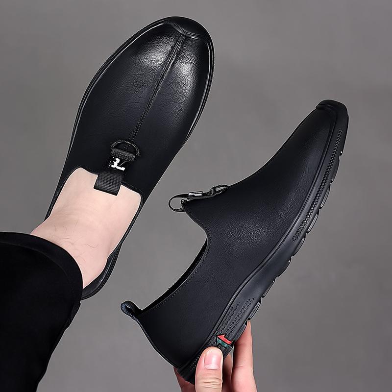 2025 spring new men's daily casual leather shoes men's soft leather soft-soled foot shoes non-slip and wear-resistant men's shoes
