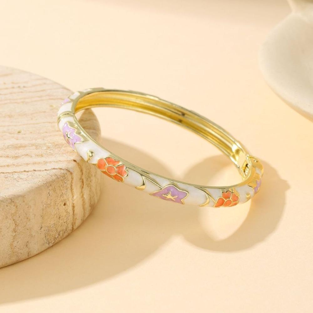 Exquisite Oil Drop Bracelet Zinc Zinc Zinc Alloy Chinese Style Bracelet Floral Bracelet Party Jewelry