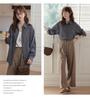 Full River Red Plaid Dachshund Embroidered Miu-style Women's Autumn Loose Long Sleeve Cardigan