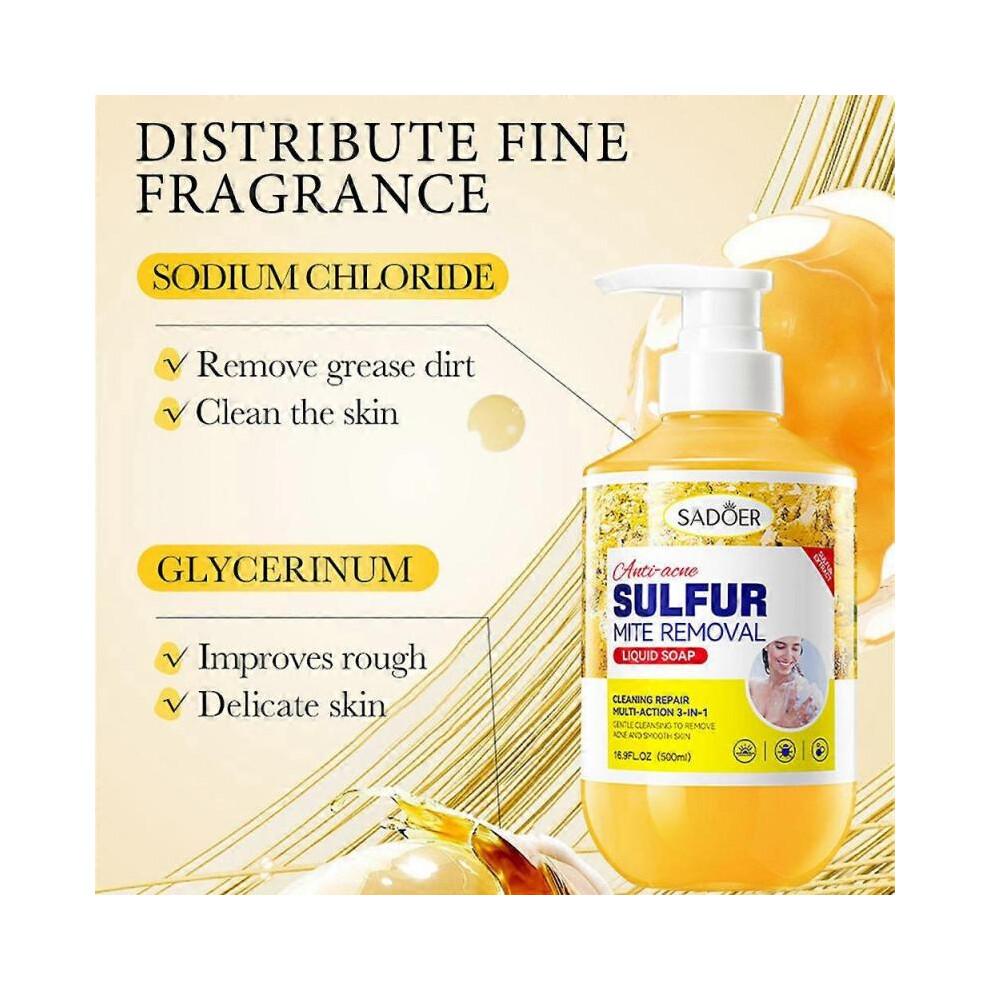 500ml Sterilization Moisturizing Super and Sulfur shower gel Scabies Mites Fat Body Wash Lotion Bath Skin Care Itching