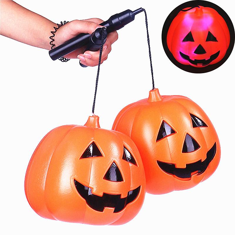 Halloween Colorful Music Pumpkin Lantern & Candy Jar with Sound Control