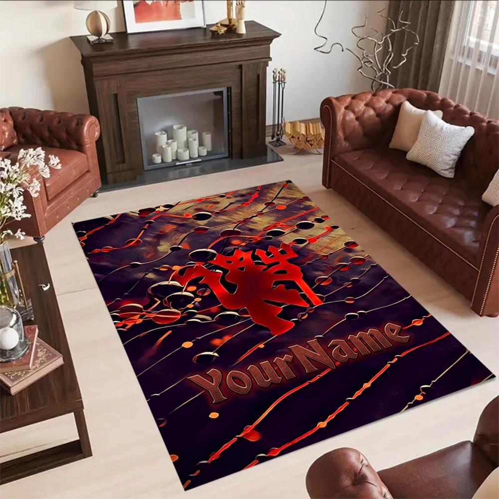 Manchester Customizable Name Area Rug Perfect for Balcony Game Room Entryway Kitchen Antislip Carpet Office home decor