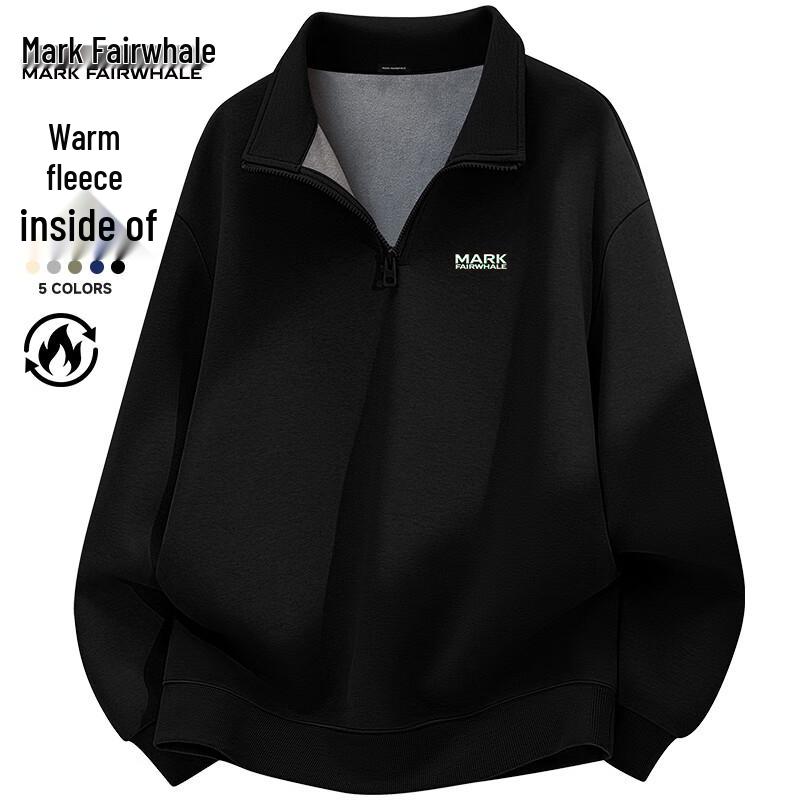 Mark Fairwhale Men's Stand-Collar Half-Zip Pullover Sweatshirt