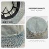 Retro washed denim fisherman hat children spring and summer outdoor versatile big head circumference showing face small sunscreen sunshade basin hat