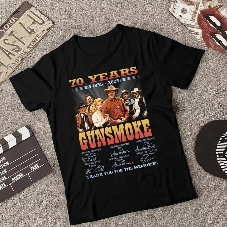 70 Years Gunsmoke Thank You For The Memories Anniversary 1955 2025 Unisex Shirt Unisex T-Shirt XXXL