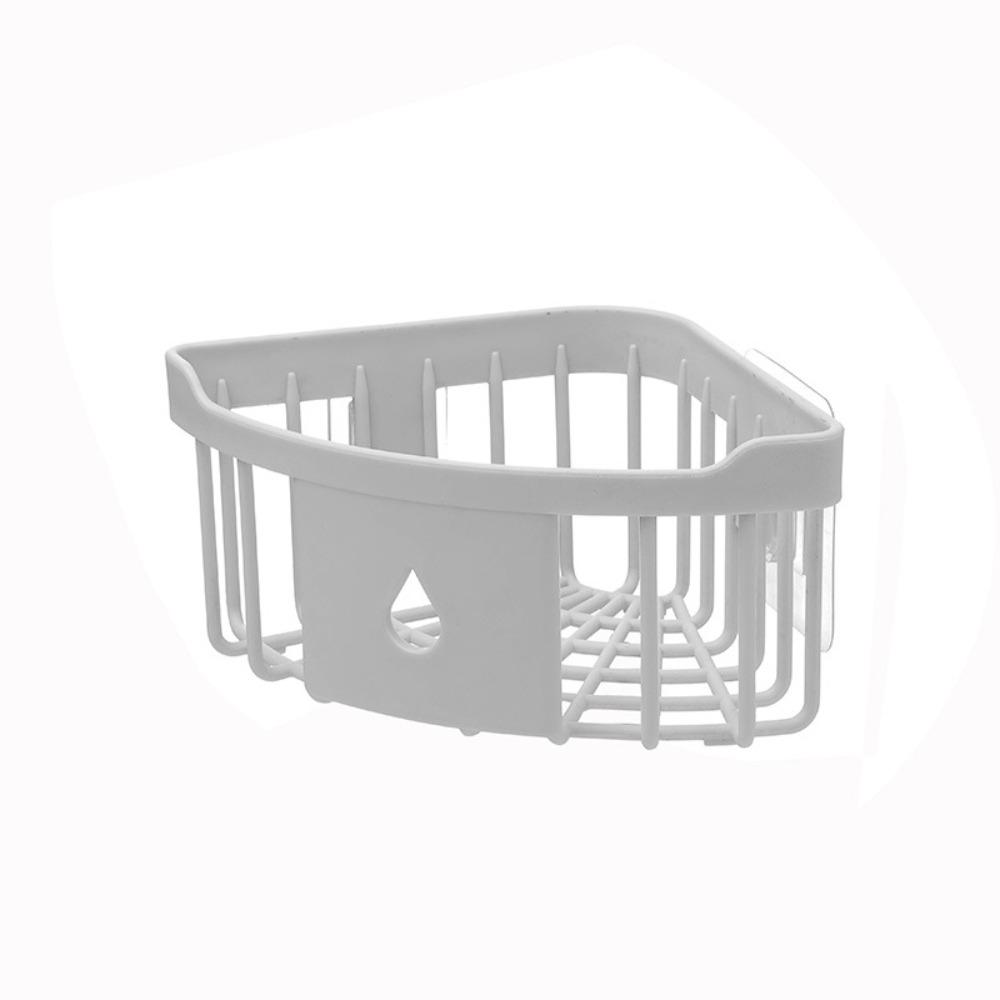 Plastic Storage Rack Organizer Punch Free Corner Organizer Hollow Design Shower Shelf  Kitchen
