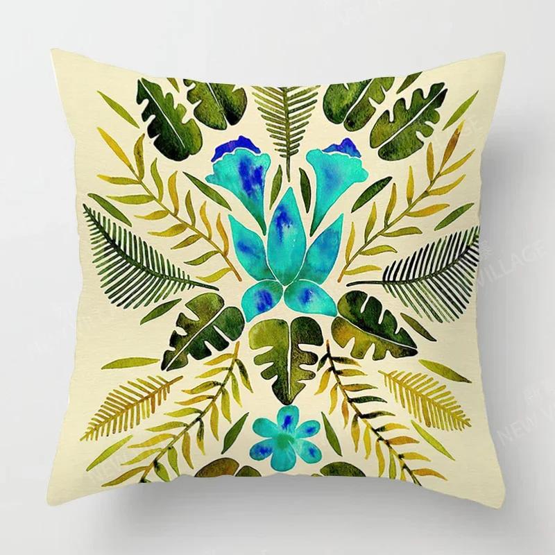 Home Decor Colorful Floral & Nature Pattern Pillow Covers Pattern Cushion Cover Suitable for Sofa Bedroom Car Pillow Cover