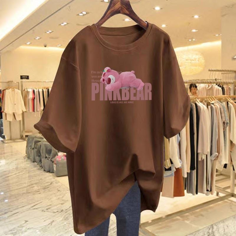 

Pure cotton fat mm large size letter short-sleeved t-shirt women s summer new loose casual short-sleeved bottoming shirt top XXXL