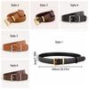 Casual Fashion Leather Belt Solid Color Adjustable Women Belt Thin Metal Buckle Decorative Belt All-Match