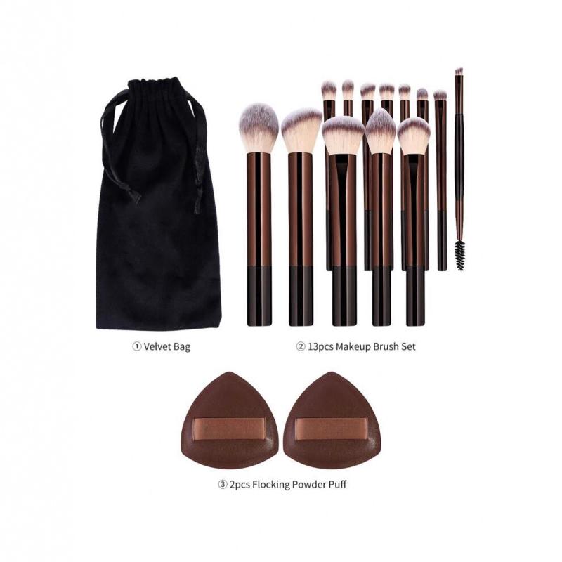 13Pcs Makeup Brush Set Foundation Concealer Powder Eyeshadow Blush Brush Kabuki Blending Cosmetic Beauty Tool For Face