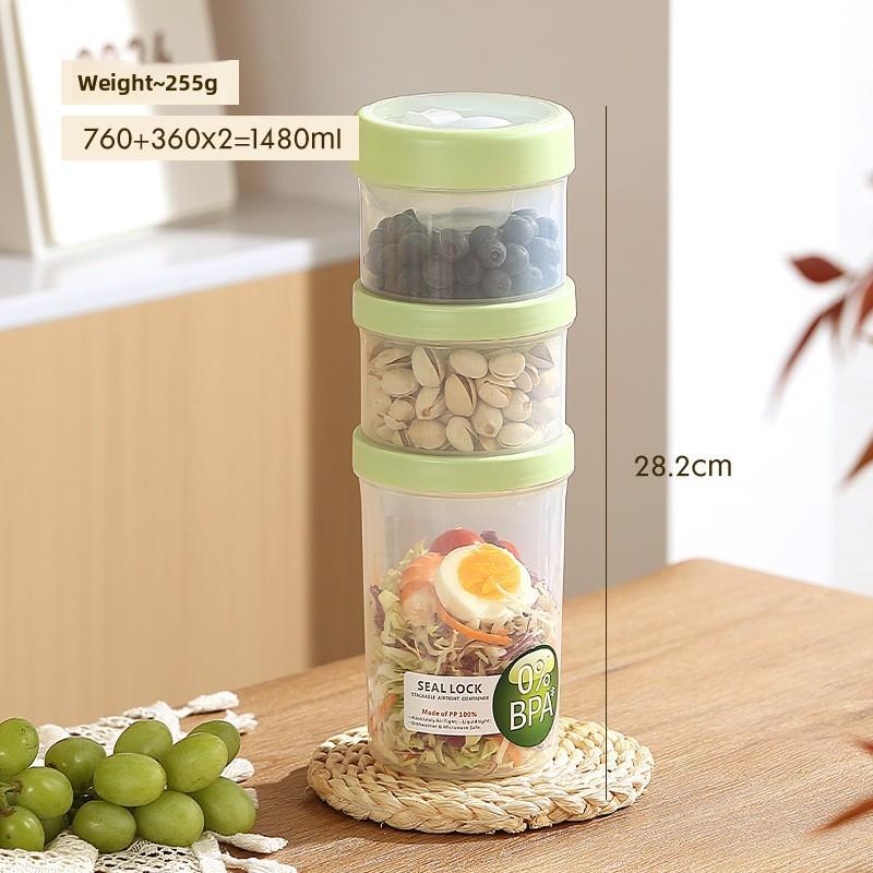 Portable Salad Bowl With Sealed Lid For Light Meals And Snacks