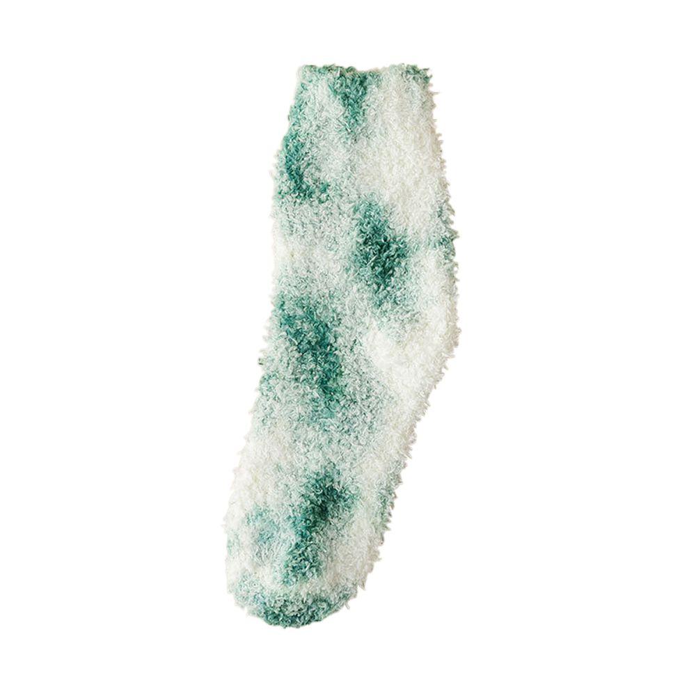 

Зимние коралловые флисовые полиэстеровые носки в корейском стиле, носки средней длины, женские носки, аксессуары для одежды зелёный