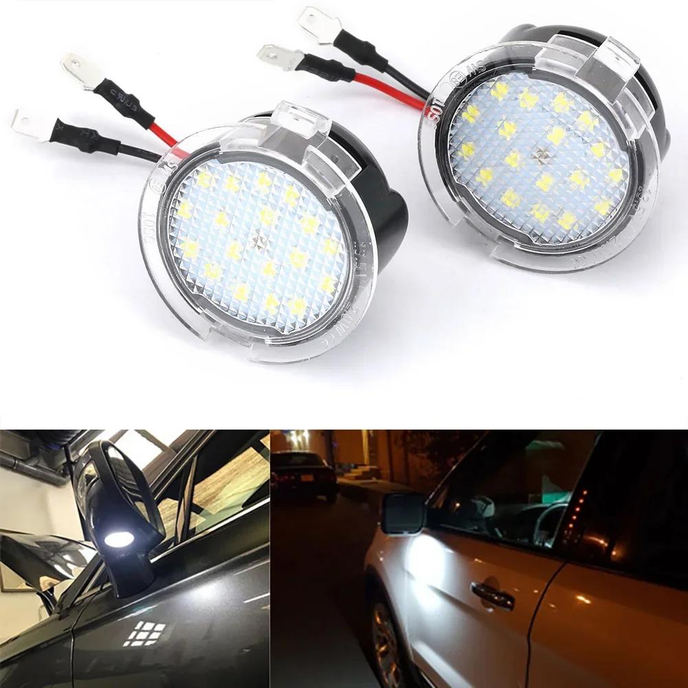 2Pcs Car Led Under Side Rearview Mirror Puddle Light for Ford F-150 Edge Mondeo MK5 Fusion Explorer Flex Taurus Mustang Light