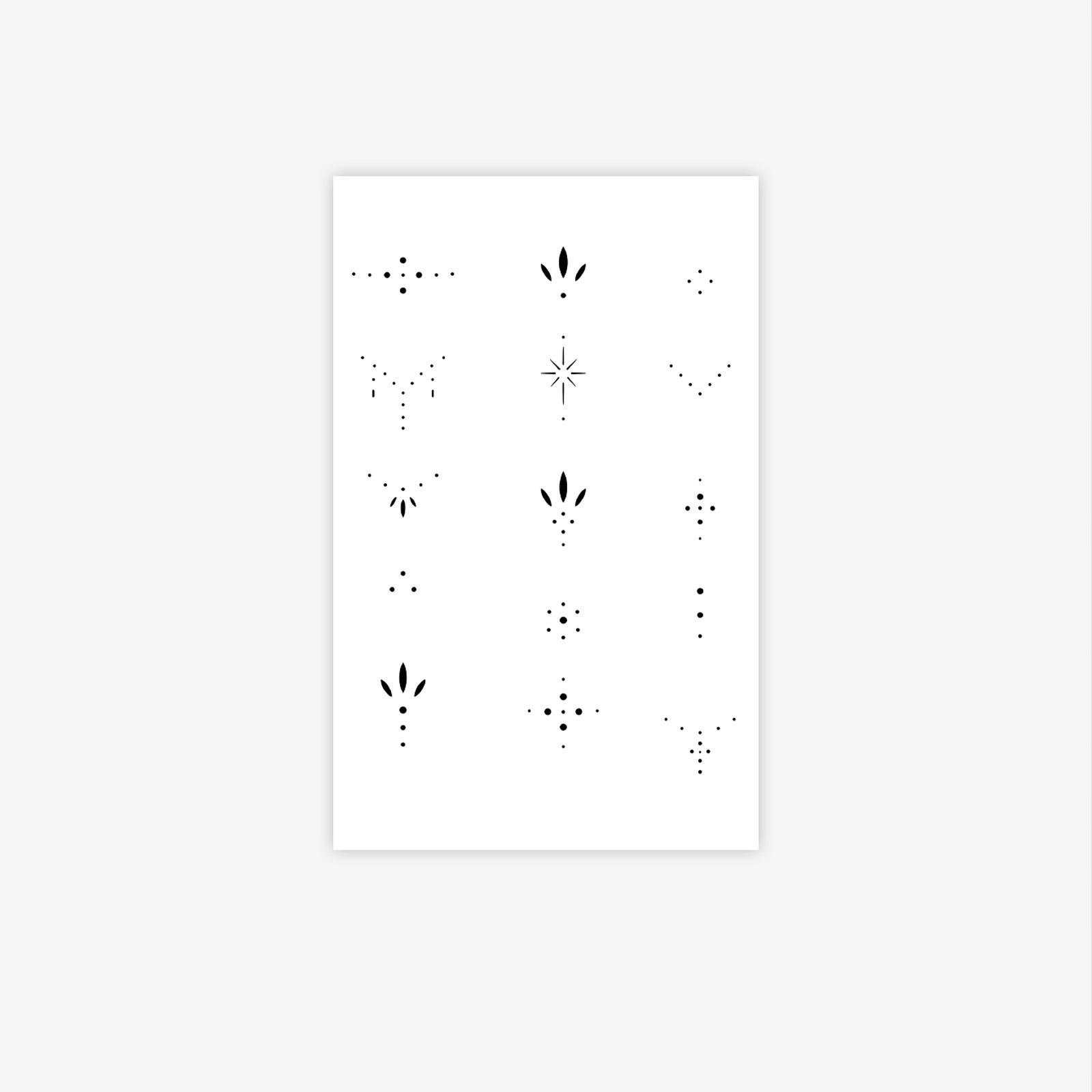 Tribal Line Totem Finger Tattoo Sticker Simple Personality Niche Dark Tattoo Sticker 12*19