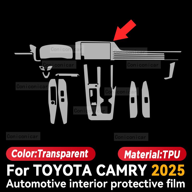 For TOYOTA CAMRY 2025 Panel Dashboard Navigation Automotive Interior Protective Film TPU Anti-Scratch Sticker Protect