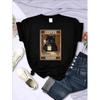 Porque Assassinato É Errado Gato Preto Bebe Café Camiseta Feminina Roupa Gola O Vintage Manga Curta Personalidade Casual Camisetas Femininas
