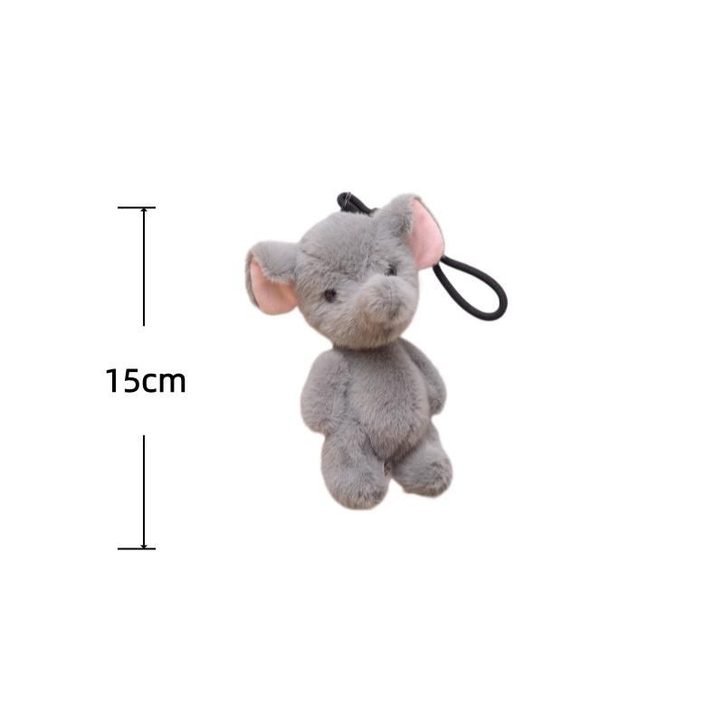 Dieren Pluche Speelgoed Tijgers Luipaarden Raccoons Olifant Knuffelpop 15cm Kawaii Sleutelhanger Rugzak Hanger Decor Speelgoed Verjaardagscadeaus