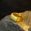 Rectangle Smooth Plain Simple Casting Ring Retro Personalized Men'S Accessories