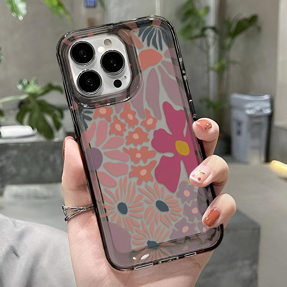 Simple Flower Transparent Phone Case For Iphone 17 Pro Max 16 15 14 Plus 13 12 11 Pro Max 17 Air Cover Case Funda Bumber