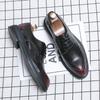 Leather Shoes Autumn Business Dress Office Casual Shoes Black Woven Low-top Shoes Breathable
