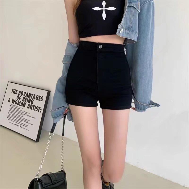 

High-Waist Black A-Line Shorts: Versatile & Slimming XS