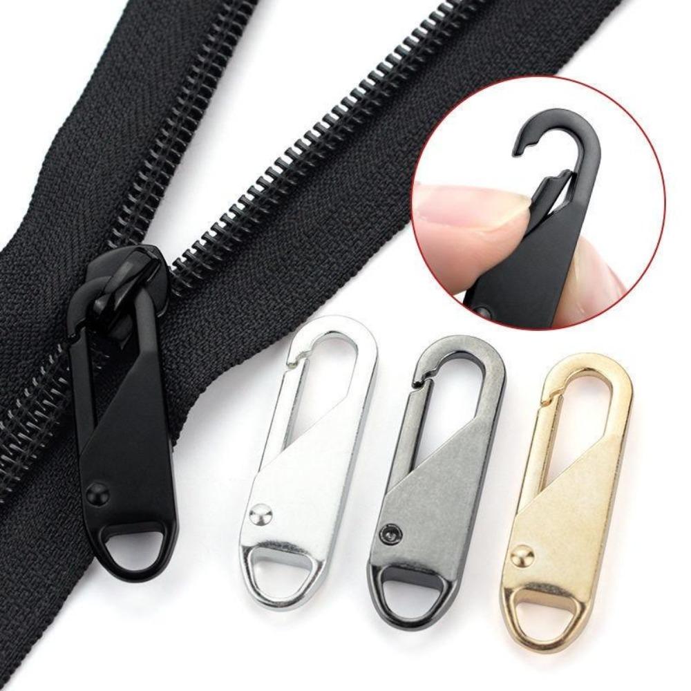 

1PACK Zipper Slider Puller Instant Zipper Repair Kit Replacement For Broken Buckle Travel Bag Suitcase Zipper Head DIY Sewing Craft 5PCS чорний
