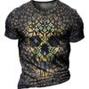 Men's Horror Skull T Shirt 3d Print Skull T Shirts for Men Death Short Sleeve Oversized Tops Tee Shirt Men Clothing 6xl Camiseta