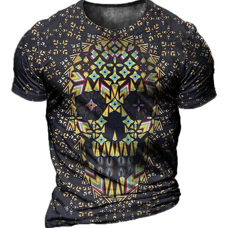 Men's Horror Skull T Shirt 3d Print Skull T Shirts for Men Death Short Sleeve Oversized Tops Tee Shirt Men Clothing 6xl Camiseta