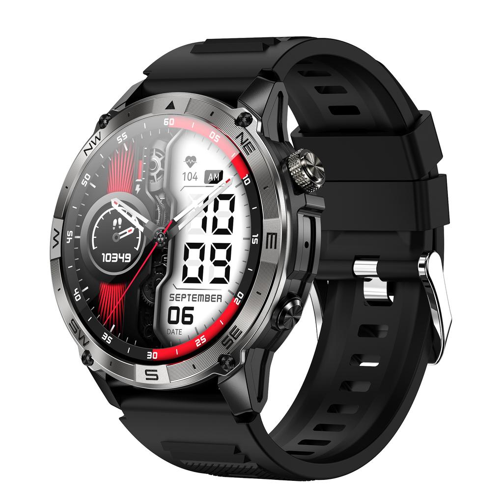 Rainbuvvy HK08 Android Smartwatch 1.43inch AMOLED Full Screen Touch 466x466 BT5.3 Bluetooth Call NFC IP68 GPS Heart Rate 530mAh Outdoor Sports Watch