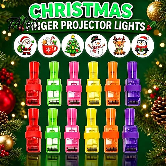 Snowman Reindeer Finger Lamps 24Pcs Christmas Projector Rings, LED Light‑Up Lights, Projection Rings for Kids Xmas Party Favors, Adjustable Stocking