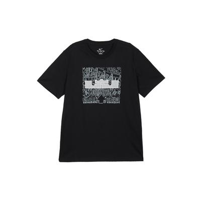 Camiseta Casual de Malha Estampada com Padrão Lebron Masculina Tops Preto DQ1884-010