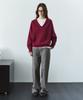 SIYAZU Sikn2156 Wool Blend Loose V-Neck Knit_Wine