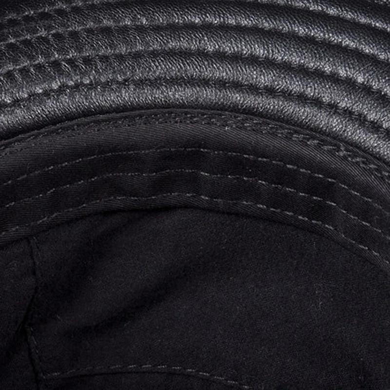 Mode coréenne ACC unisexe en cuir véritable seau chapeaux hommes femmes décontracté casquettes de pêche mâle ajusté noir bassin casquette Sombrero Mujer