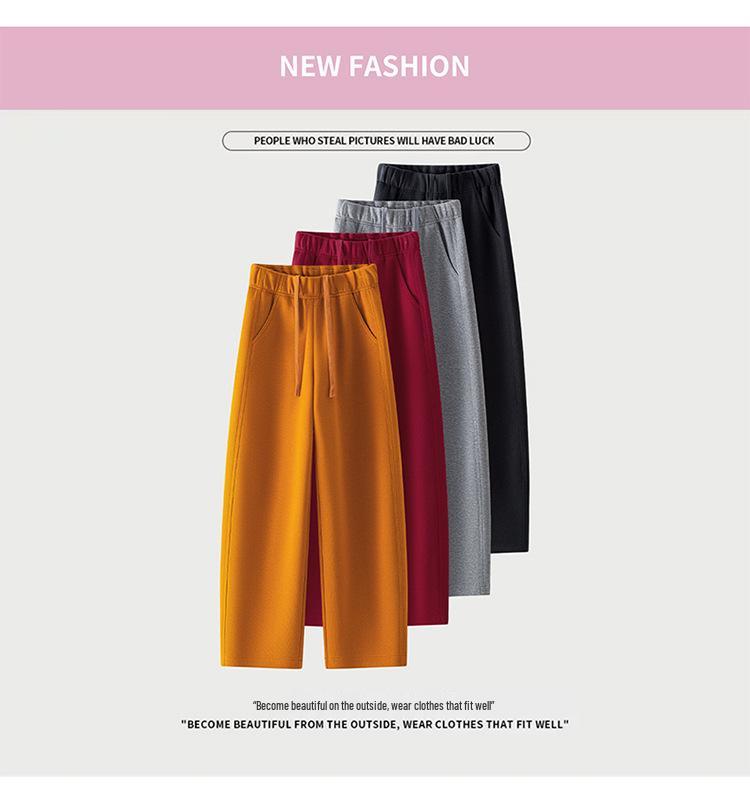 Women's Stylish Elastic Waist Wide-Leg Pants - Spring/Autumn 2026 Lace-Up Casual Drape