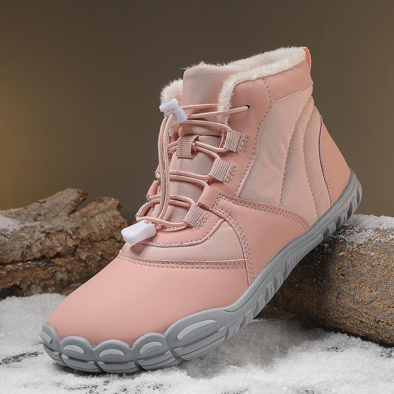 

Winter Women s Boots 2026 New Style Short Plush Snow Boots Women Ankle Boots Warm Cotton Flat Shoes Anti-Slip Casual Work Shoes 36 розовый