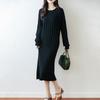 Women Sweater Dress 100% Wool MODERN NEW SAGA O-neck Knit Long Pullover Winter Jumpers Wool Long Dress Female
