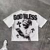 White God Bless Children's Prayer Graphic Tee Cotton Mens Womens T Shirt Y2K Streetwear