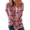 Women's Autumn Round Neck Loose Striped Printed Long Sleeved T-shirt Women's Hoodie