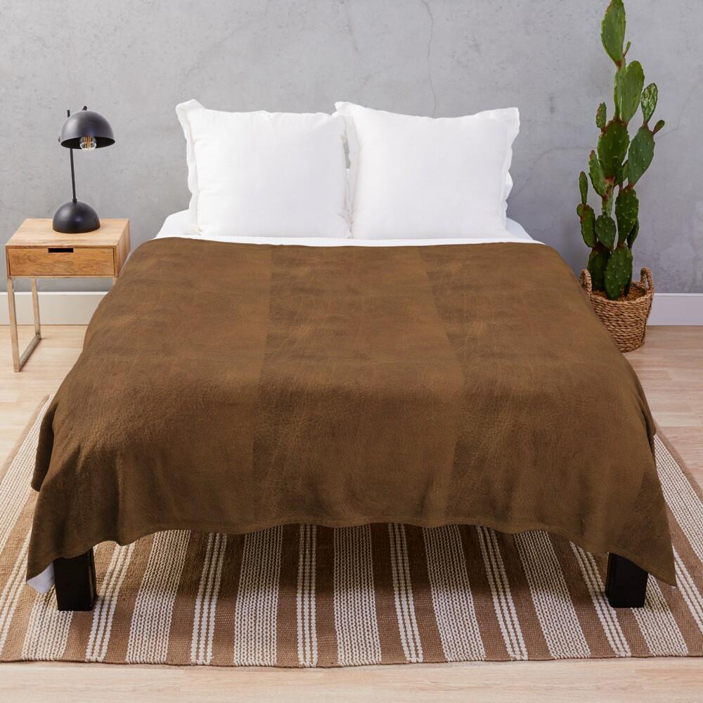 Brown Leather Throw Blanket