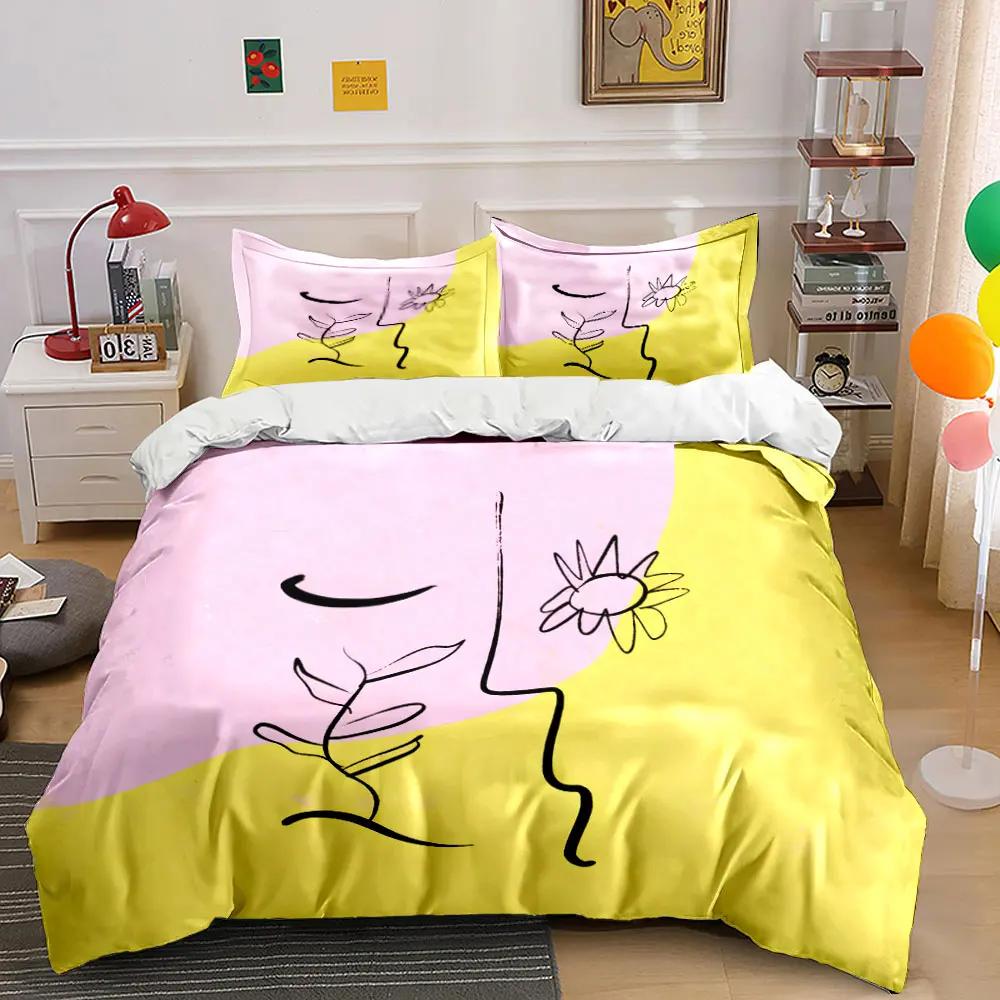 Abstract Minimalist Art Prints Set Soft Comfortable Duvet Cover Bedding Set Included 1*Duvet Cover & 2*Pillowcases gift