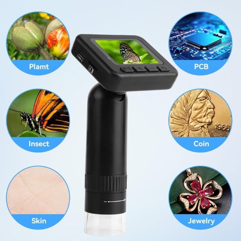 Portable Clearly Screen Digital Microscope for Analysis Material Examination Featuring Large Display and Data Storage