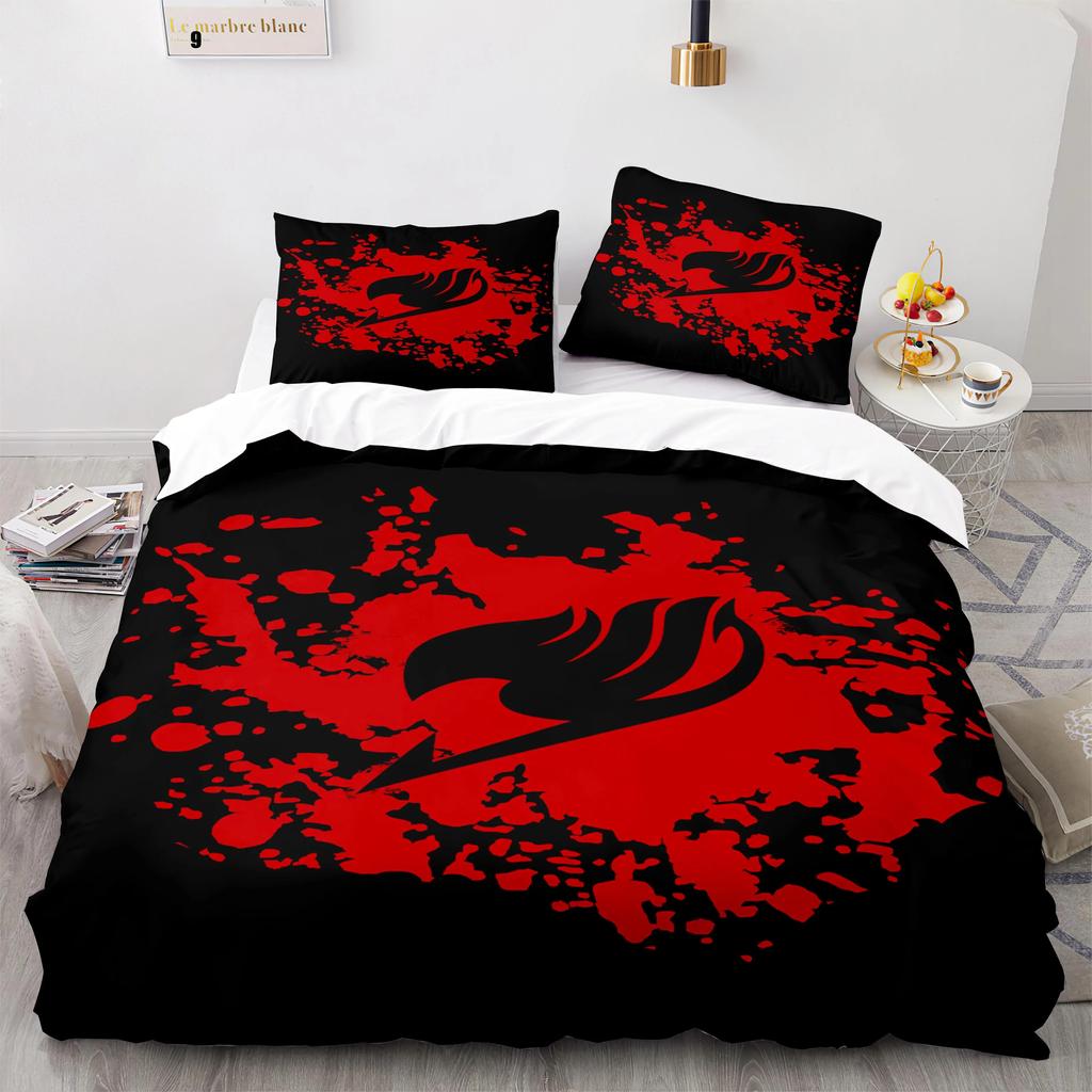 New 3d Print Anime Fairy Tail Bedding Set Single Twin Full Queen King Size Fairy Tail Bed Set Adult Kid Kawaii Duvet Cover Sets