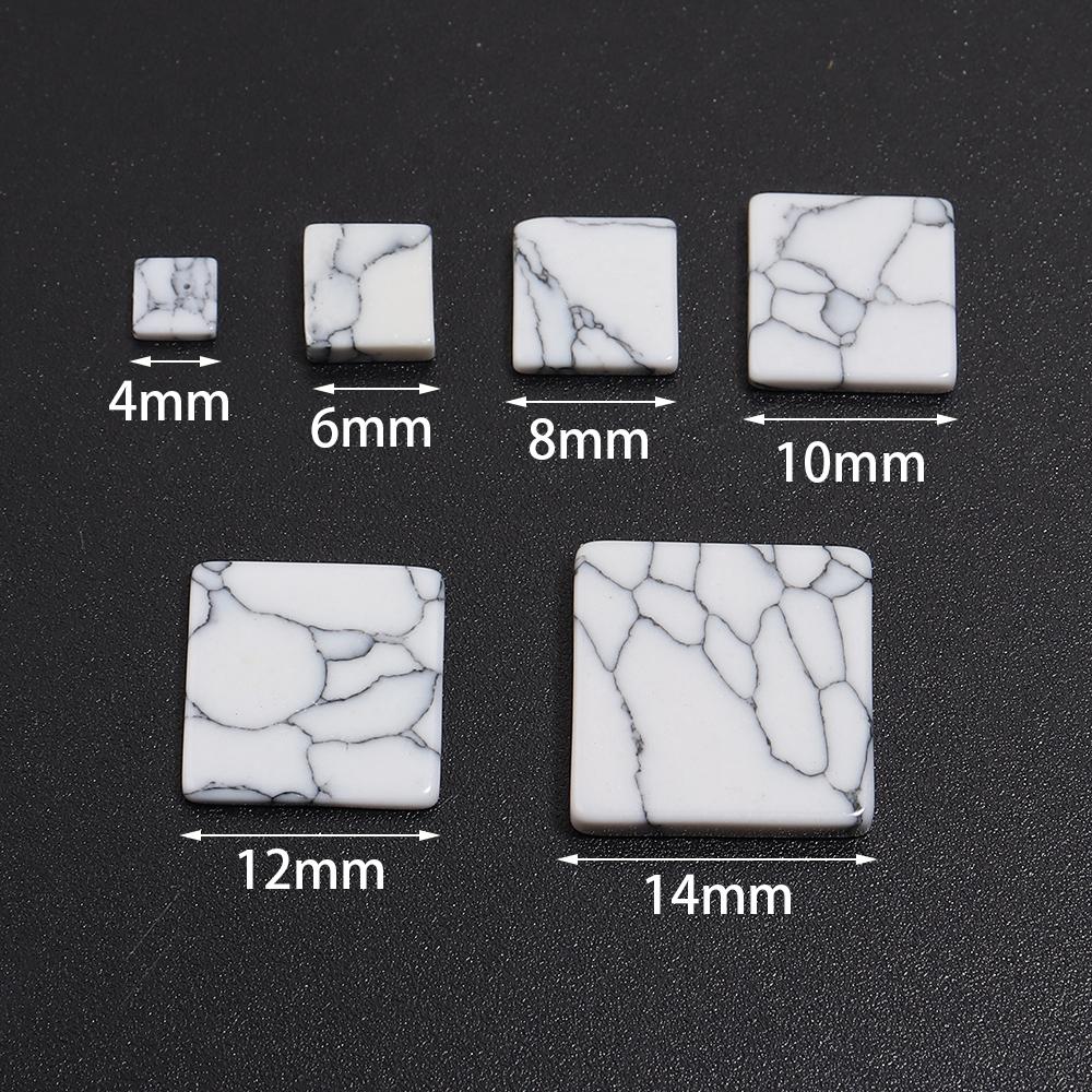 

10pcs/lot Square Turquoise Cabochon Beads Natural Stone Cabochons For Jewelry Making DIY Ring Bracelet Earrings Accessories 4mm белый