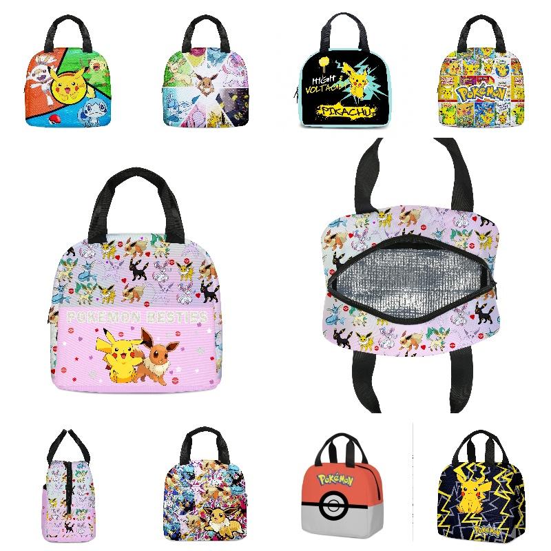 Niedliche Pikachu Pokemon Lunchtasche Cartoon Handtasche Kühltasche für Kinder Tragbar und stilvoll