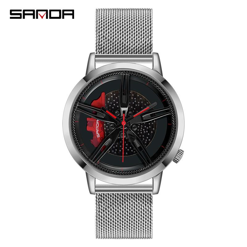 Sanda Men s Waterproof Quartz Wristwatch with Hollow Hub Design