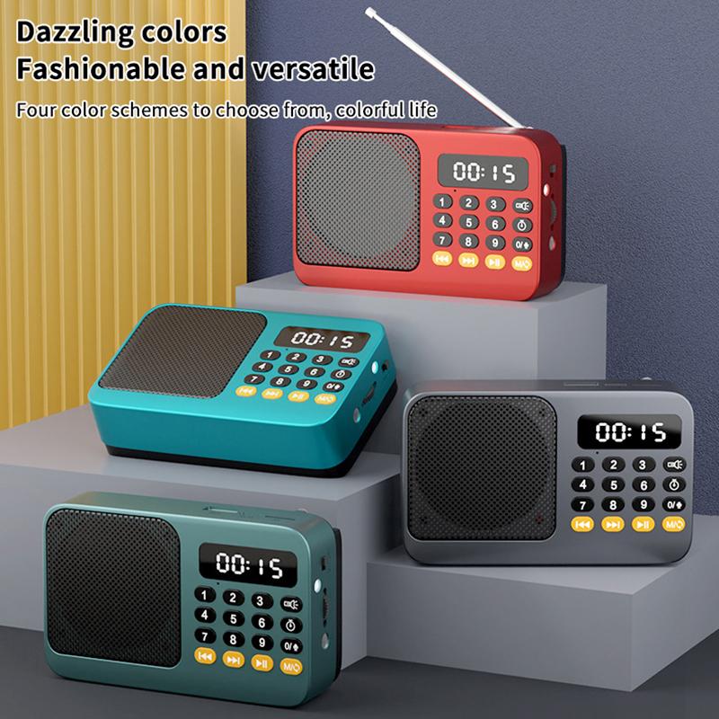 Bluetooth 5.0 Portable Fm Radio Small Emergency Recargable Sound Box Mini Vintage Speaker Mp3 Player Support Tf Card Usb Drive