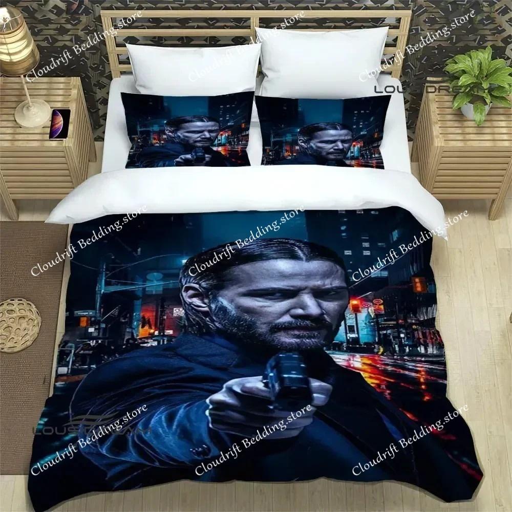 Movie John Wick Printed Bedding Sets Exquisite Bed Supplies Set Duvet Cover Bed Comforter Set Bedding Set Luxury Birthday Gift